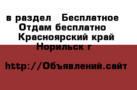  в раздел : Бесплатное » Отдам бесплатно . Красноярский край,Норильск г.